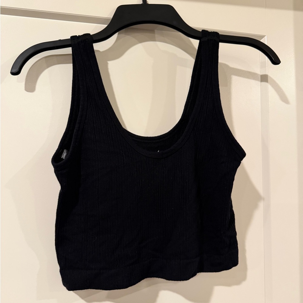 Urban Outfitters Black Ribbed Crop Top